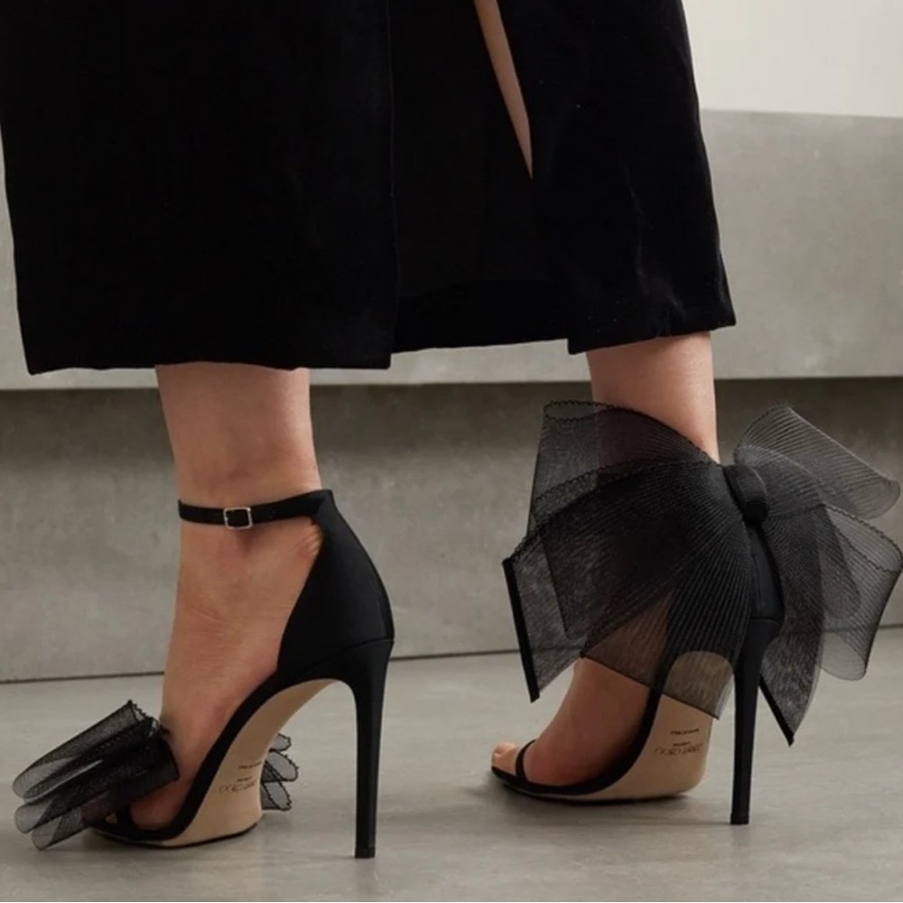 Jimmy choo Aveline 100 bow angle strap hill